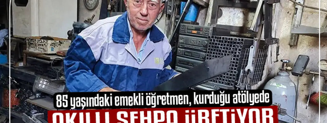 85 yaşındaki emekli öğretmen, kurduğu atölyede akıllı sehpa üretiyor