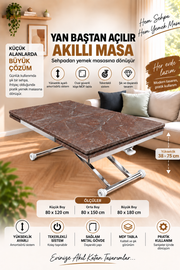 Smart Extendable Table | Routed Anthracite MDF & Chrome Leg