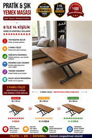 Smart Desk with Side Opening | Walnut MDF & Black Legs