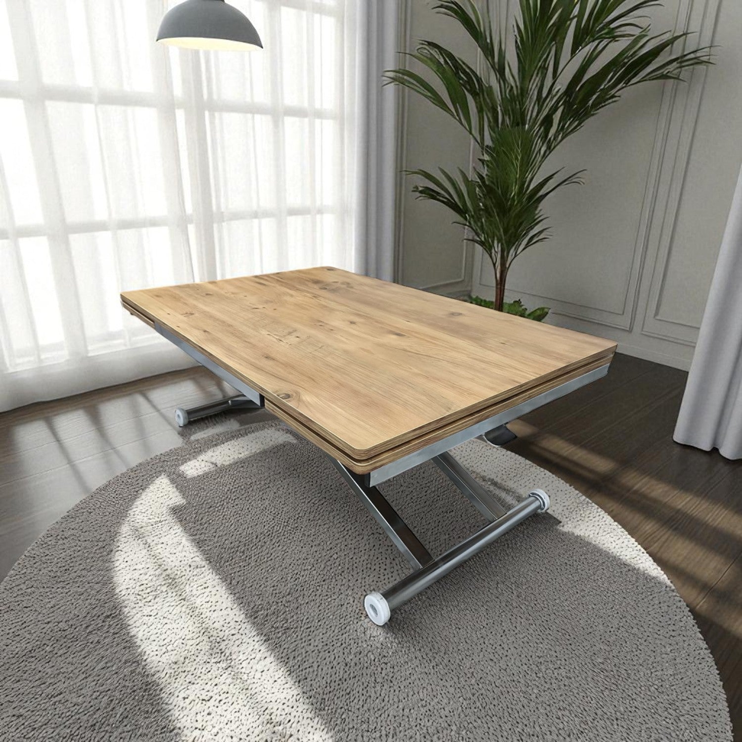 Smart Extending Table | Efes Pine MDF & Chrome Legs