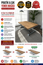 Smart Extending Table | Efes Pine MDF & Chrome Legs