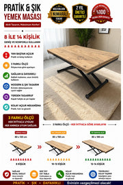 Side-Opening Smart Table | Efes Pine MDF & Black Legs