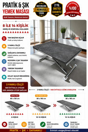 Smart Extendable Table | Routed Anthracite MDF & Chrome Leg