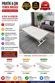 Side Opening Smart Table | Lisbon MDF & White Leg