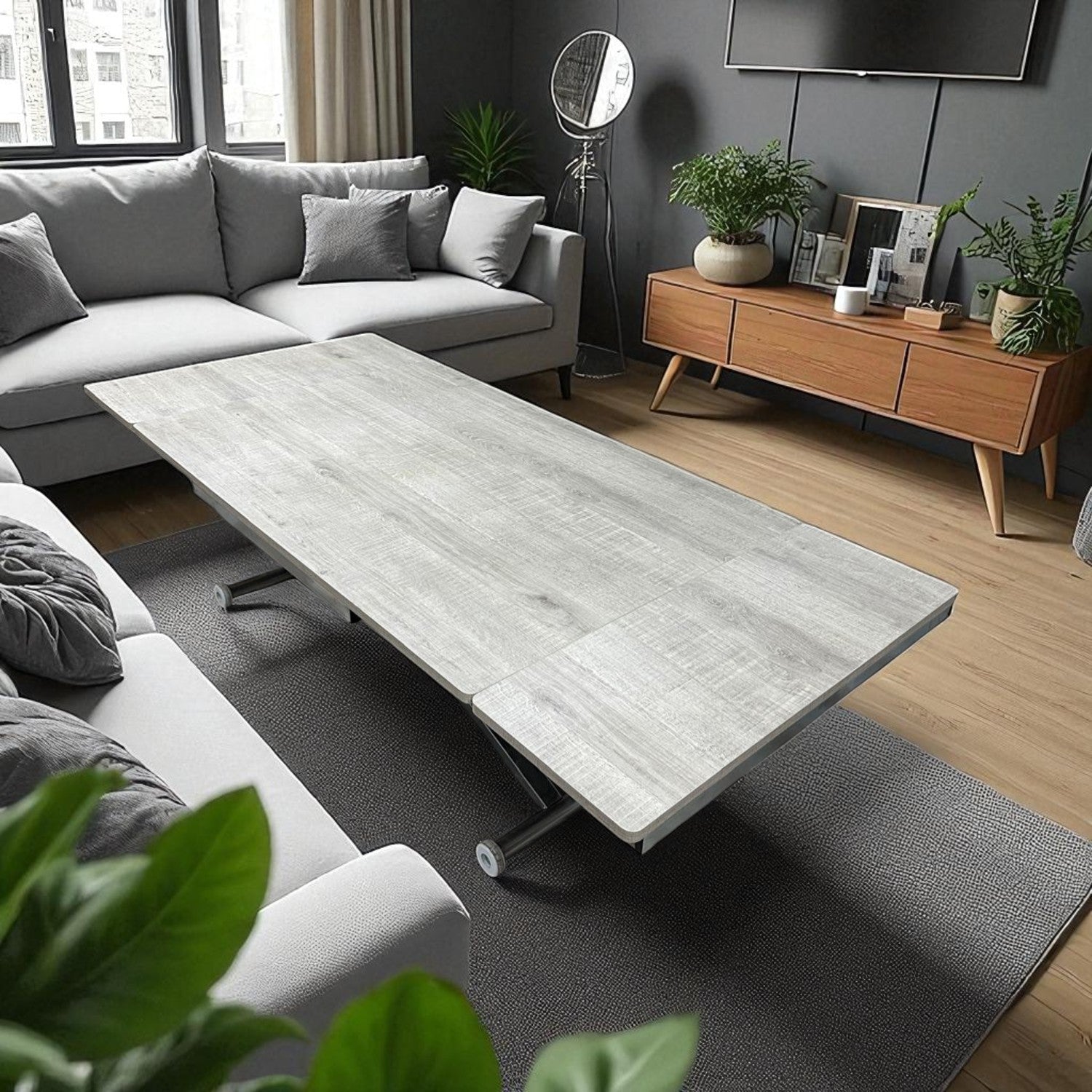 Intelligent Table with Side Opening | Lisbon MDF & Chrome Legs