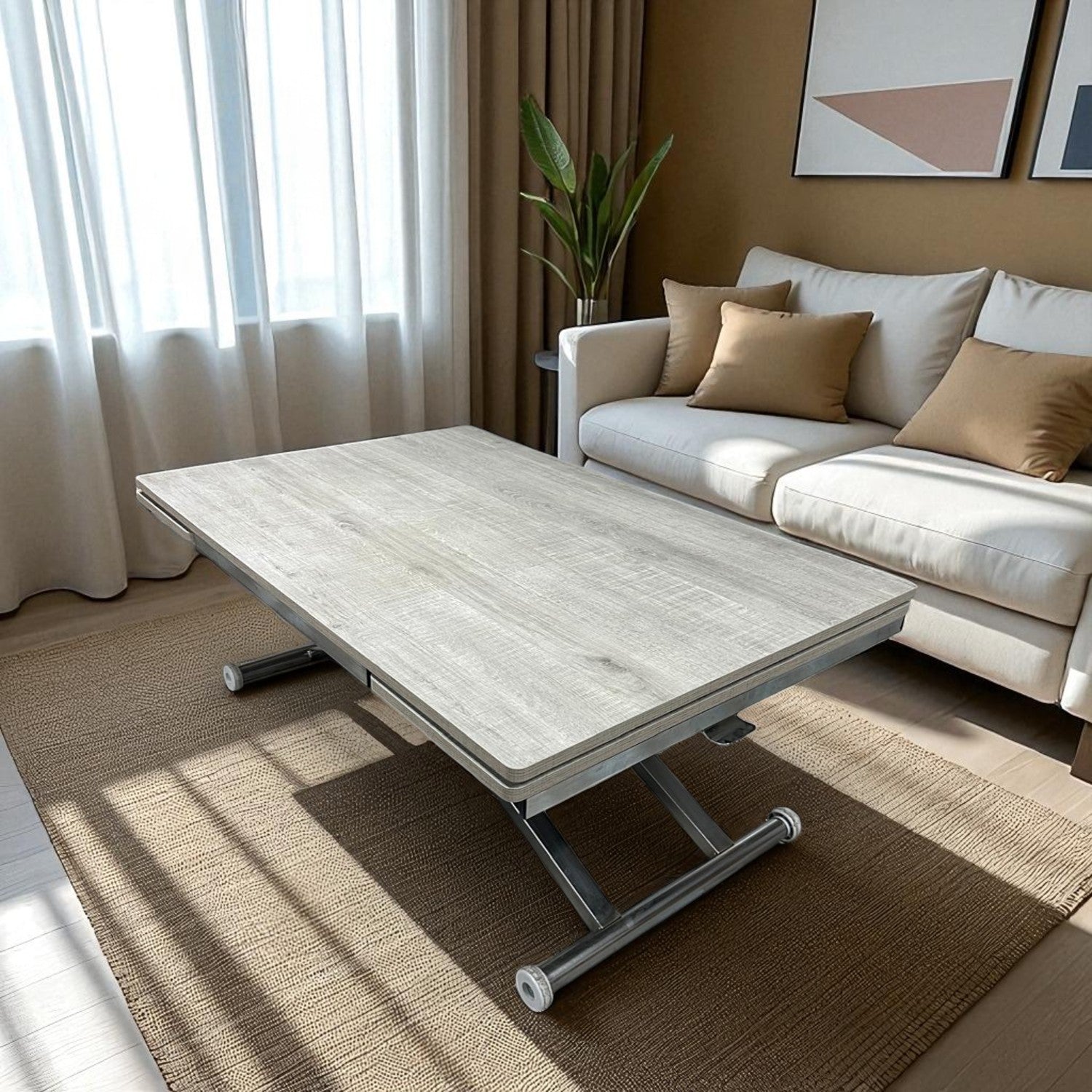 Intelligent Table with Side Opening | Lisbon MDF & Chrome Legs