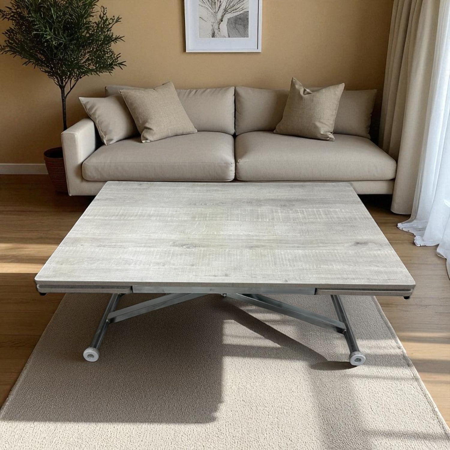 Intelligent Table with Side Opening | Lisbon MDF & Chrome Legs