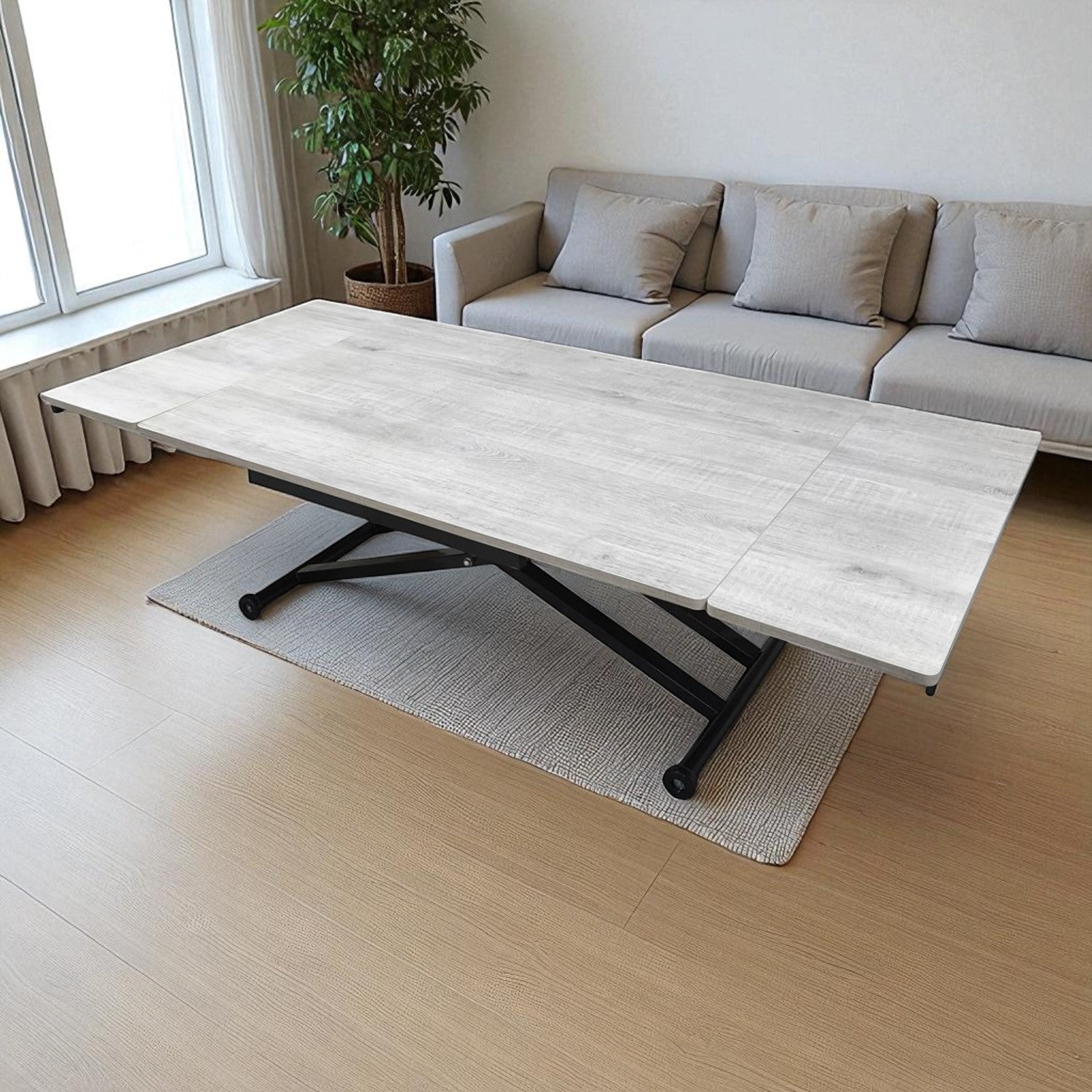 Side-Opening Smart Table | Lisbon MDF & Black Legs