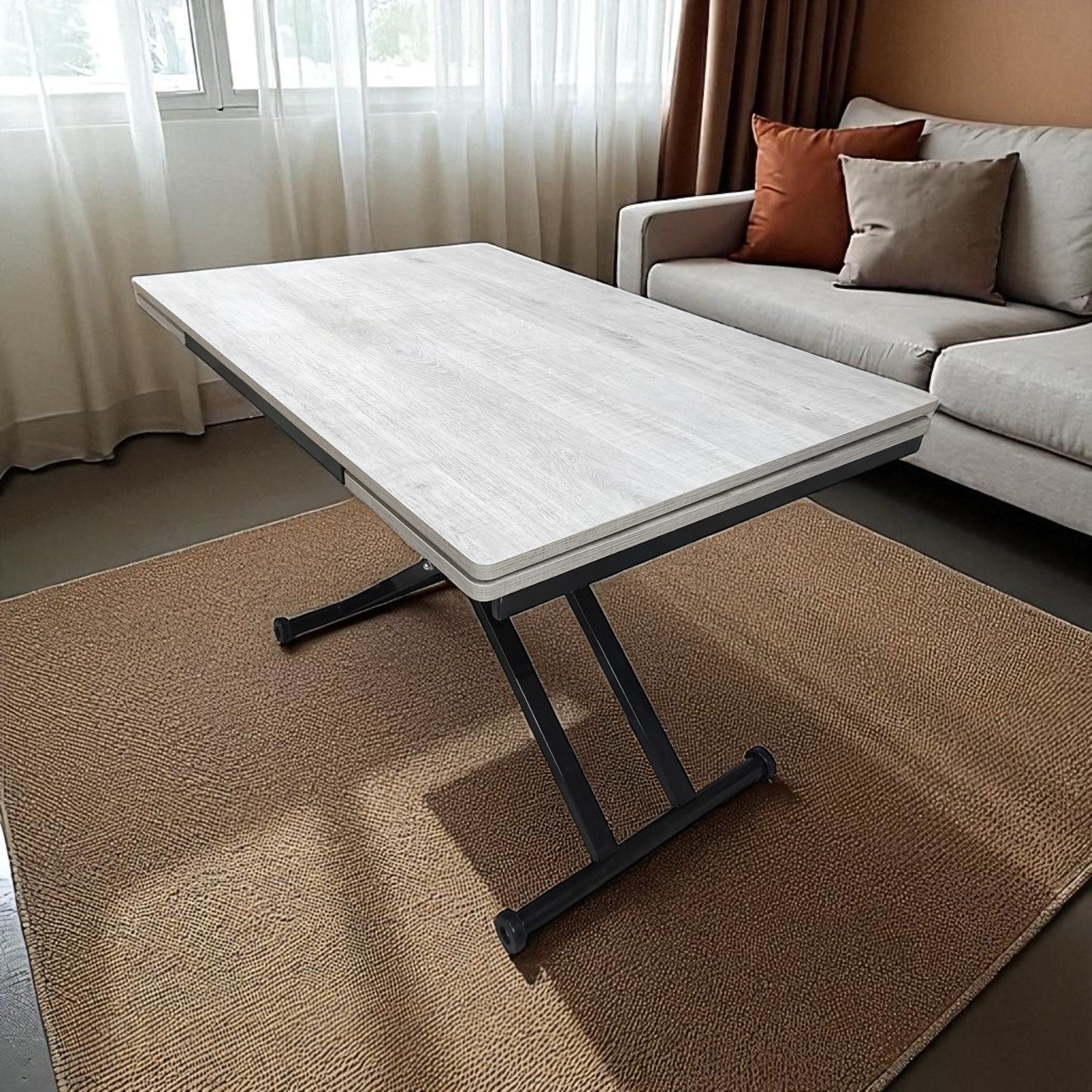 Side-Opening Smart Table | Lisbon MDF & Black Legs