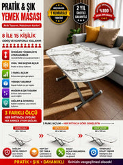Oval Side-Opening Smart Table | White Marble & Chrome