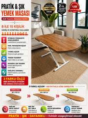 Oval Side-Opening Smart Table | Walnut MDF & White