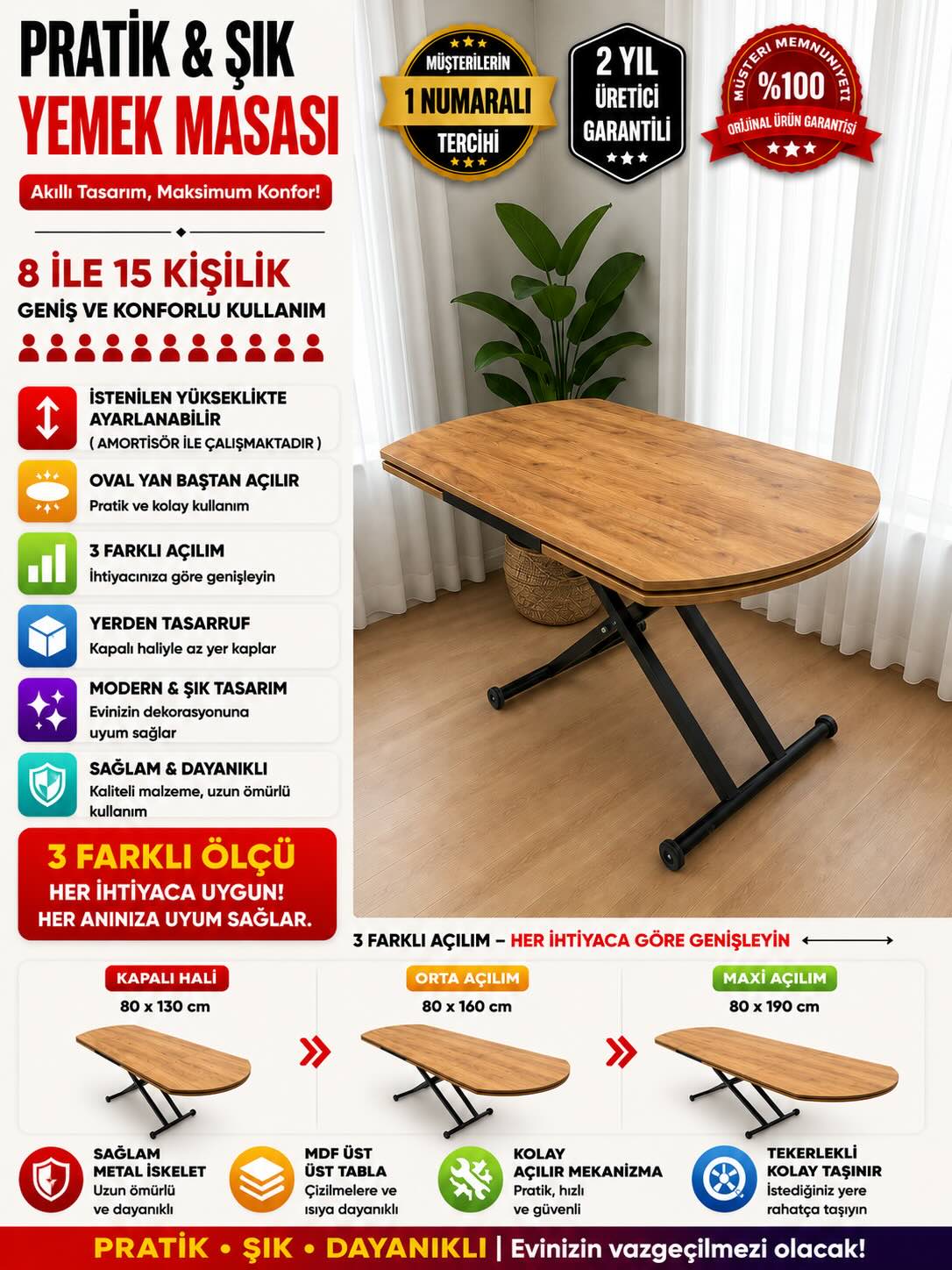 Oval Side-Opening Smart Table | Walnut MDF & Black