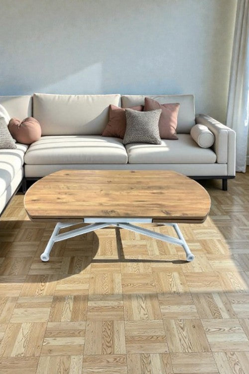 Oval Smart Extending Table | Efes Glass & White