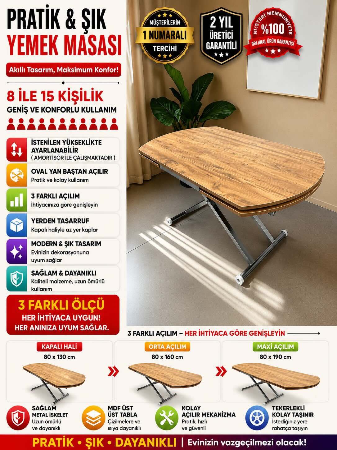 Oval Side Opening Smart Table | Efes Glass & Chrome