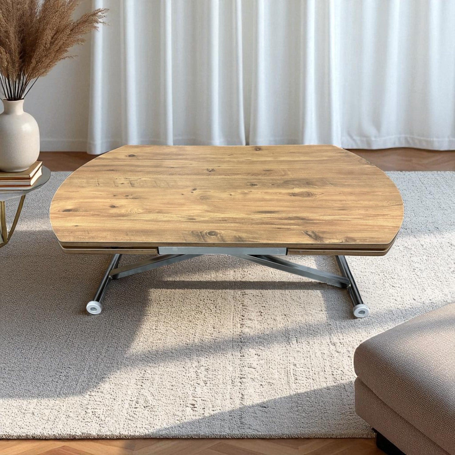 Oval Side Opening Smart Table | Efes Glass & Chrome