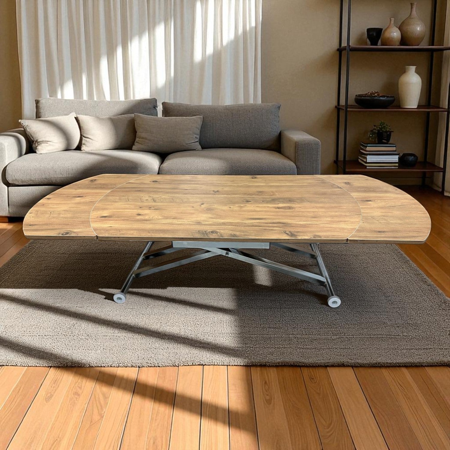 Oval Side Opening Smart Table | Efes Glass & Chrome