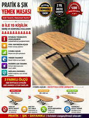 Oval Side-Opening Smart Table | Efes Glass & Black