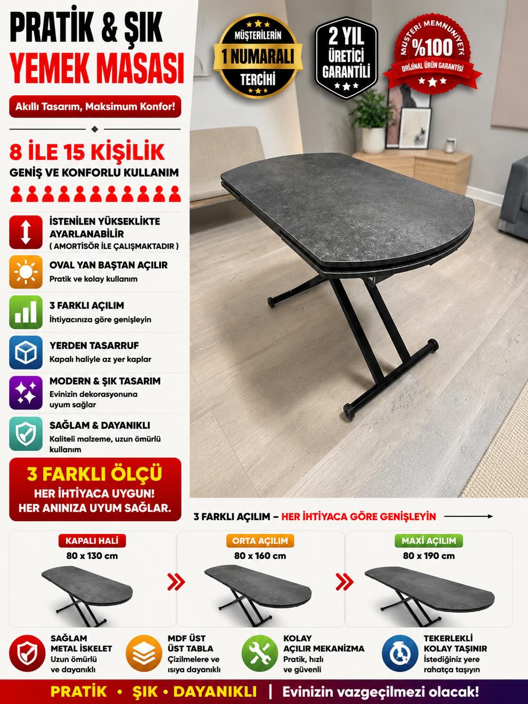 Oval Side-Opening Smart Table | Milled Anthracite & Black