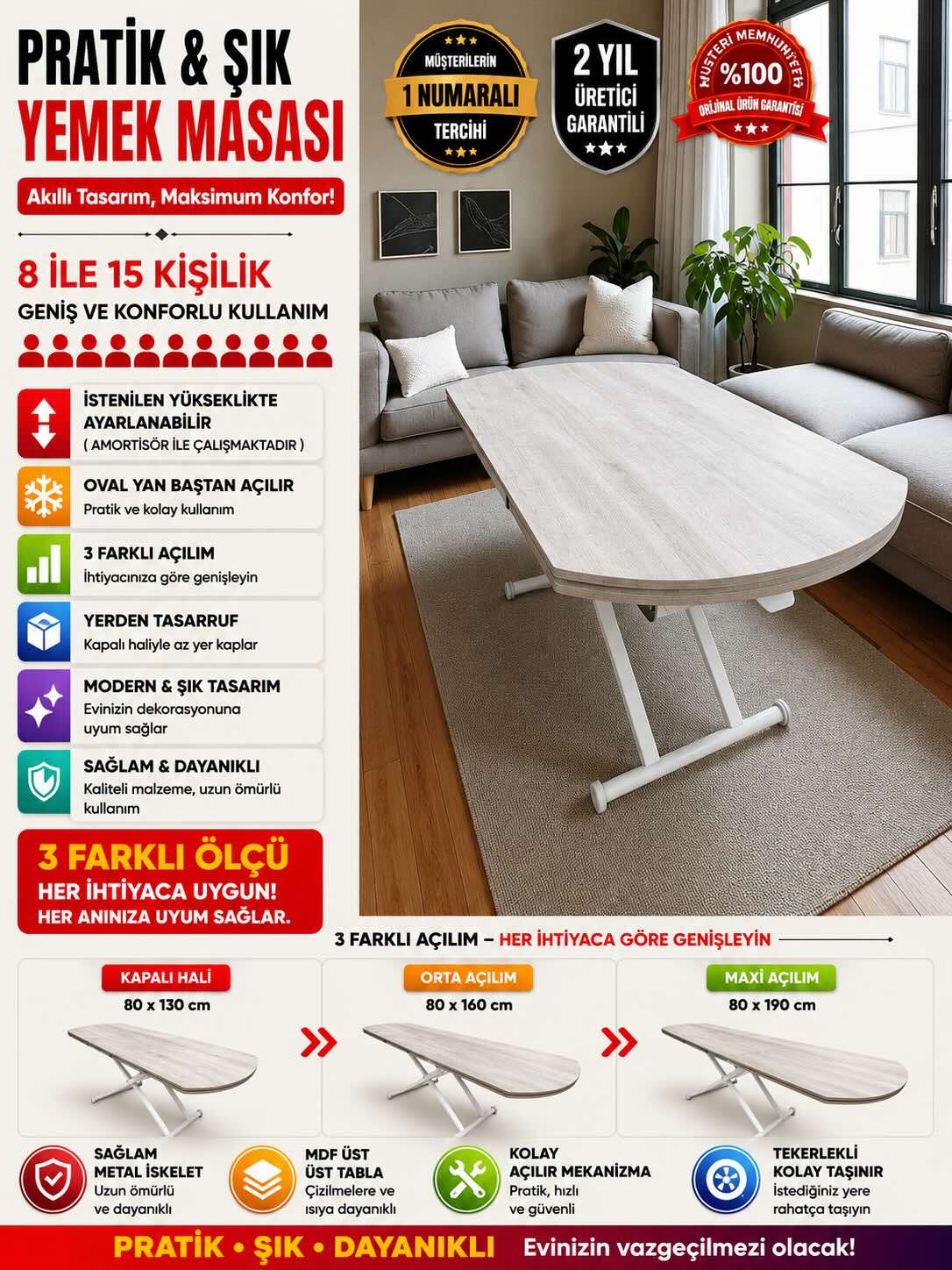 Oval Side-Opening Smart Table | Lisbon MDF & White