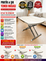 Oval Side Opening Smart Table | Travertine MDF & Chrome
