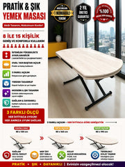 Oval Side-Opening Smart Table | Travertine MDF & Black