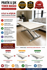 Smart Extending Table | Travertine MDF & Chrome Leg