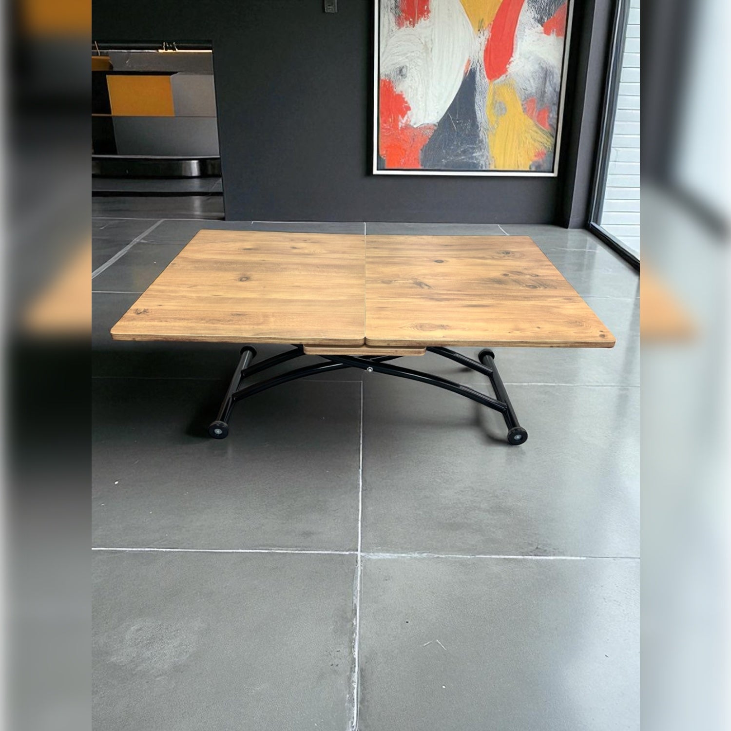 Extendable Square Smart Table | EfesCam MDF & Black