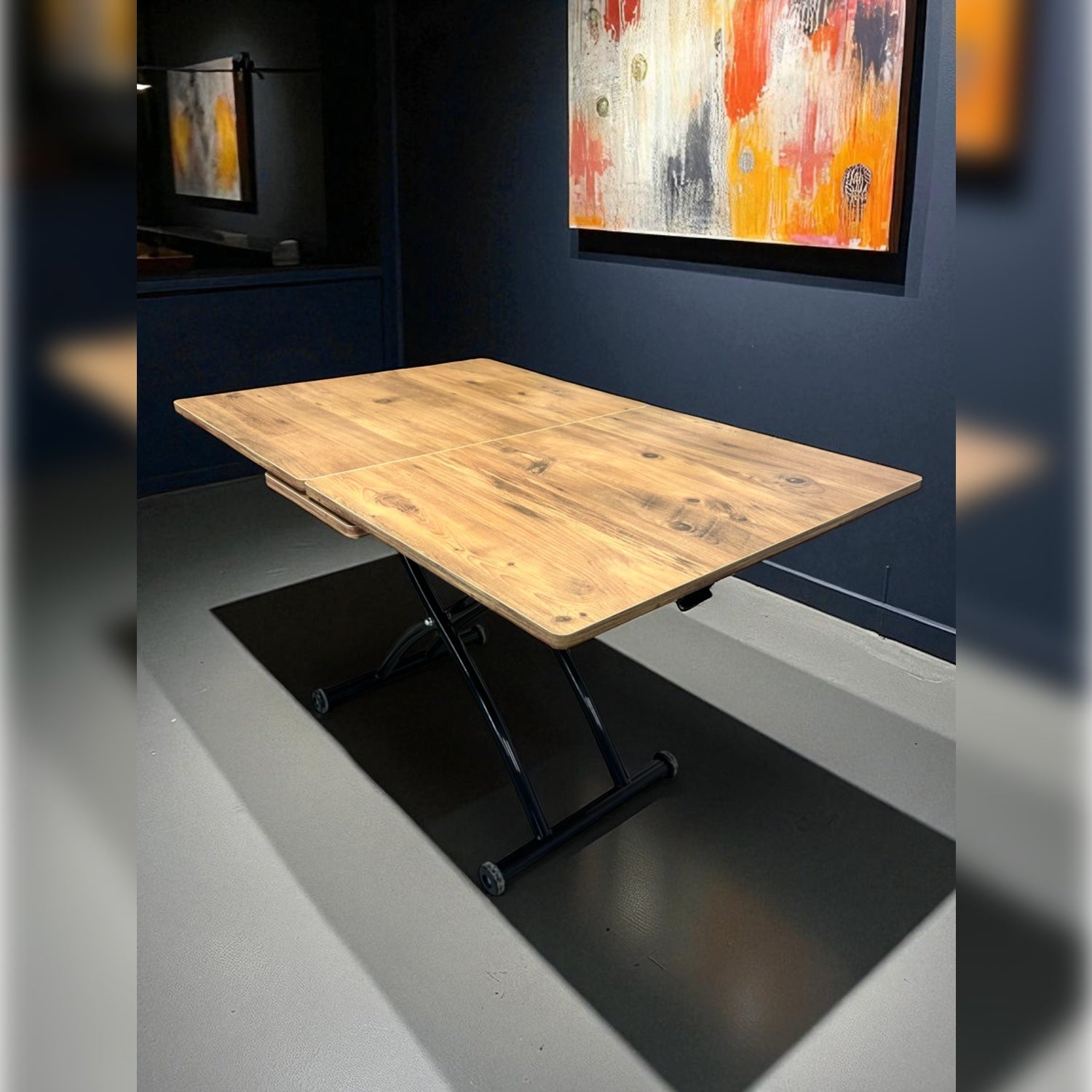 Extendable Square Smart Table | EfesCam MDF & Black