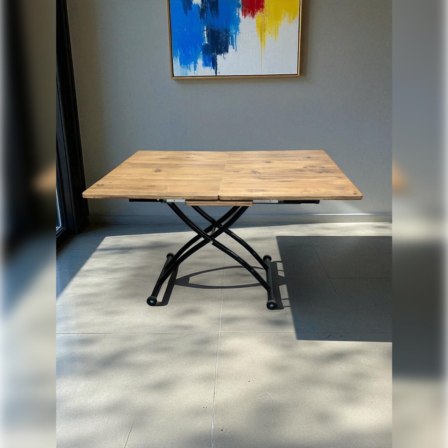 Extendable Square Smart Table | EfesCam MDF & Black