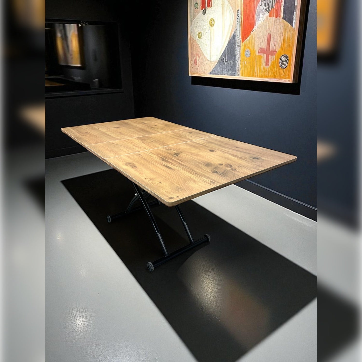 Extendable Square Smart Table | EfesCam MDF & Black