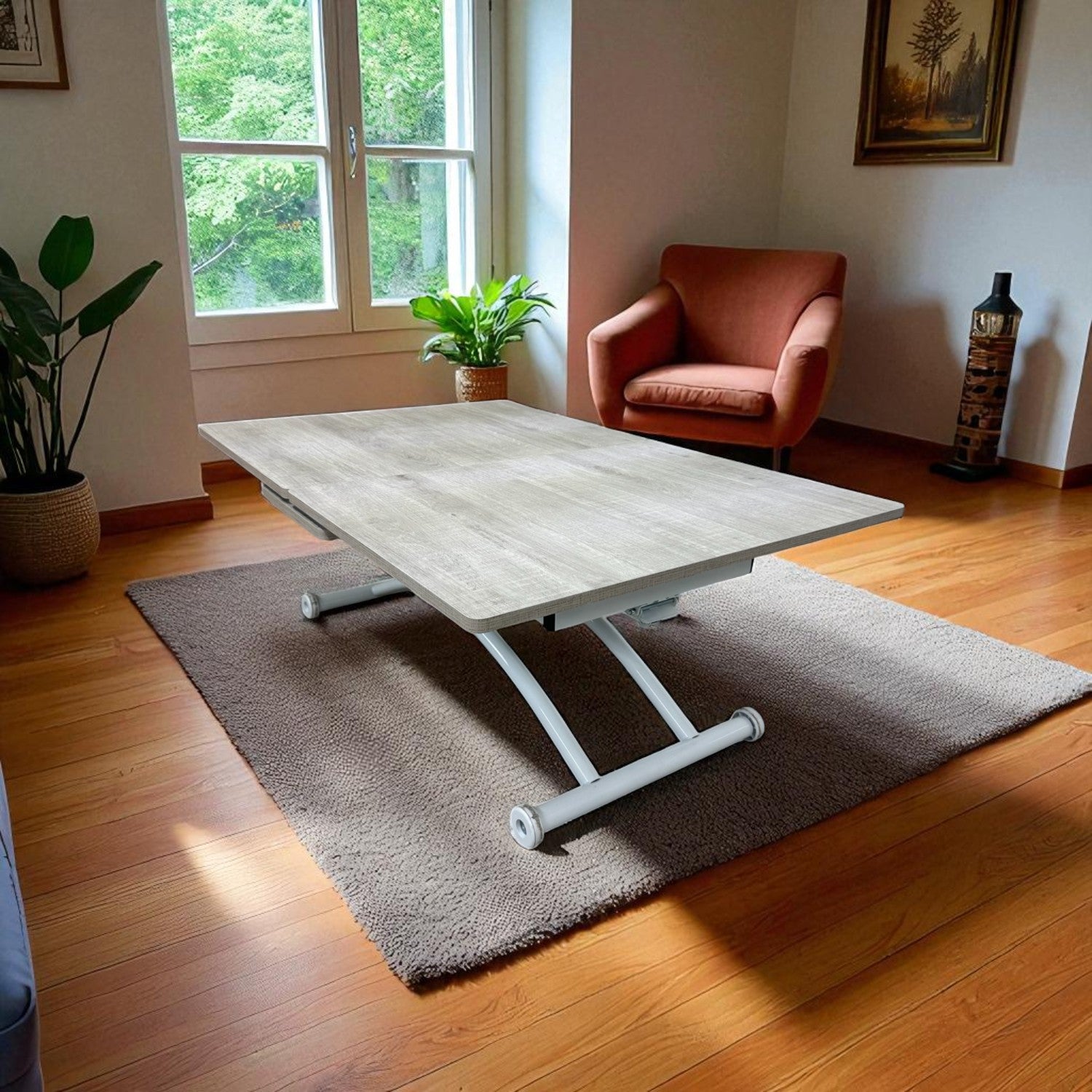 Extendable Square Smart Table | Lisbon MDF & White