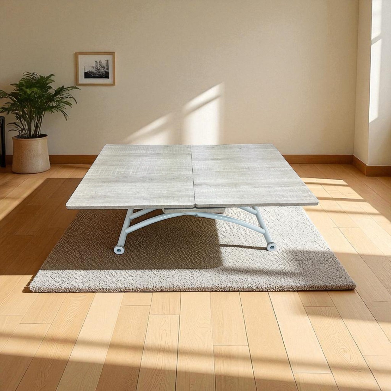 Extendable Square Smart Table | Lisbon MDF & White