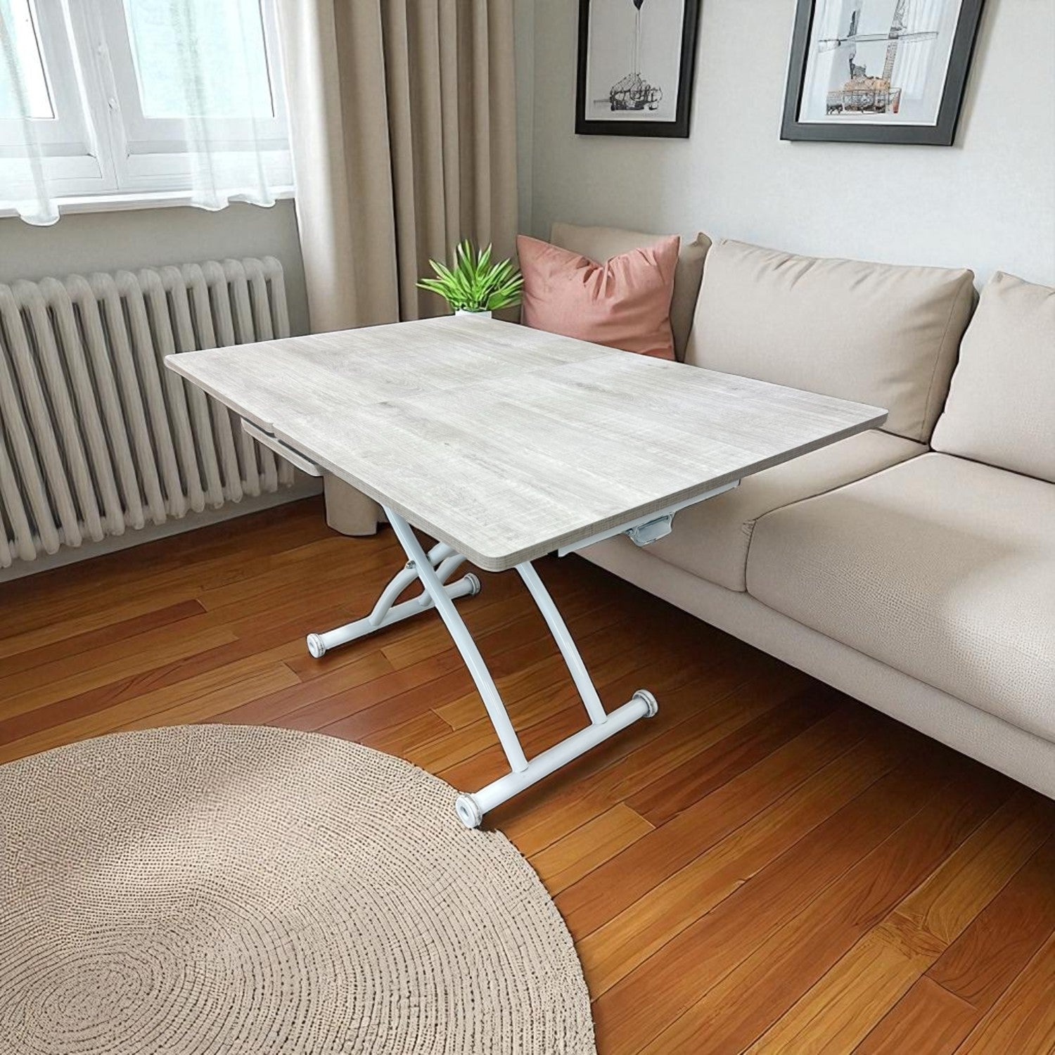 Extendable Square Smart Table | Lisbon MDF & White