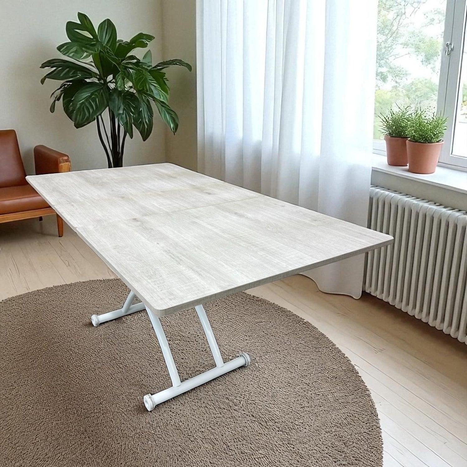 Extendable Square Smart Table | Lisbon MDF & White