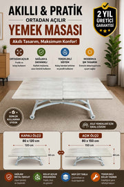 Extendable Square Smart Table | Lisbon MDF & White