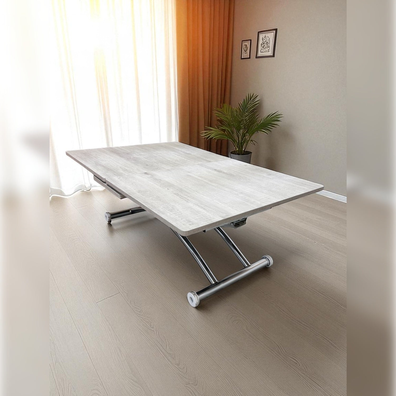 Extendable Square Smart Table | Lisbon MDF & Chrome