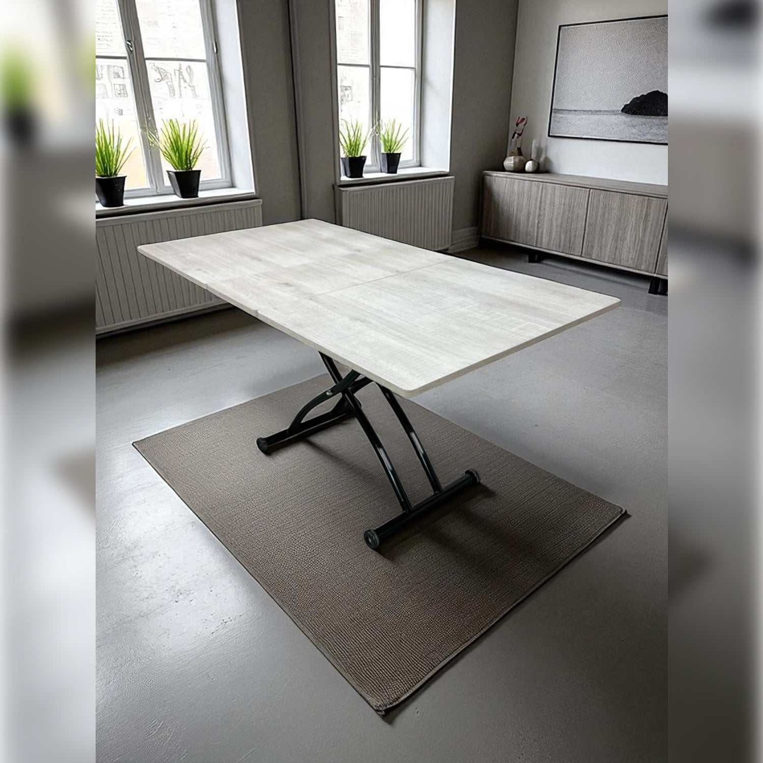 Extendable Square Smart Table | Lisbon MDF & Black