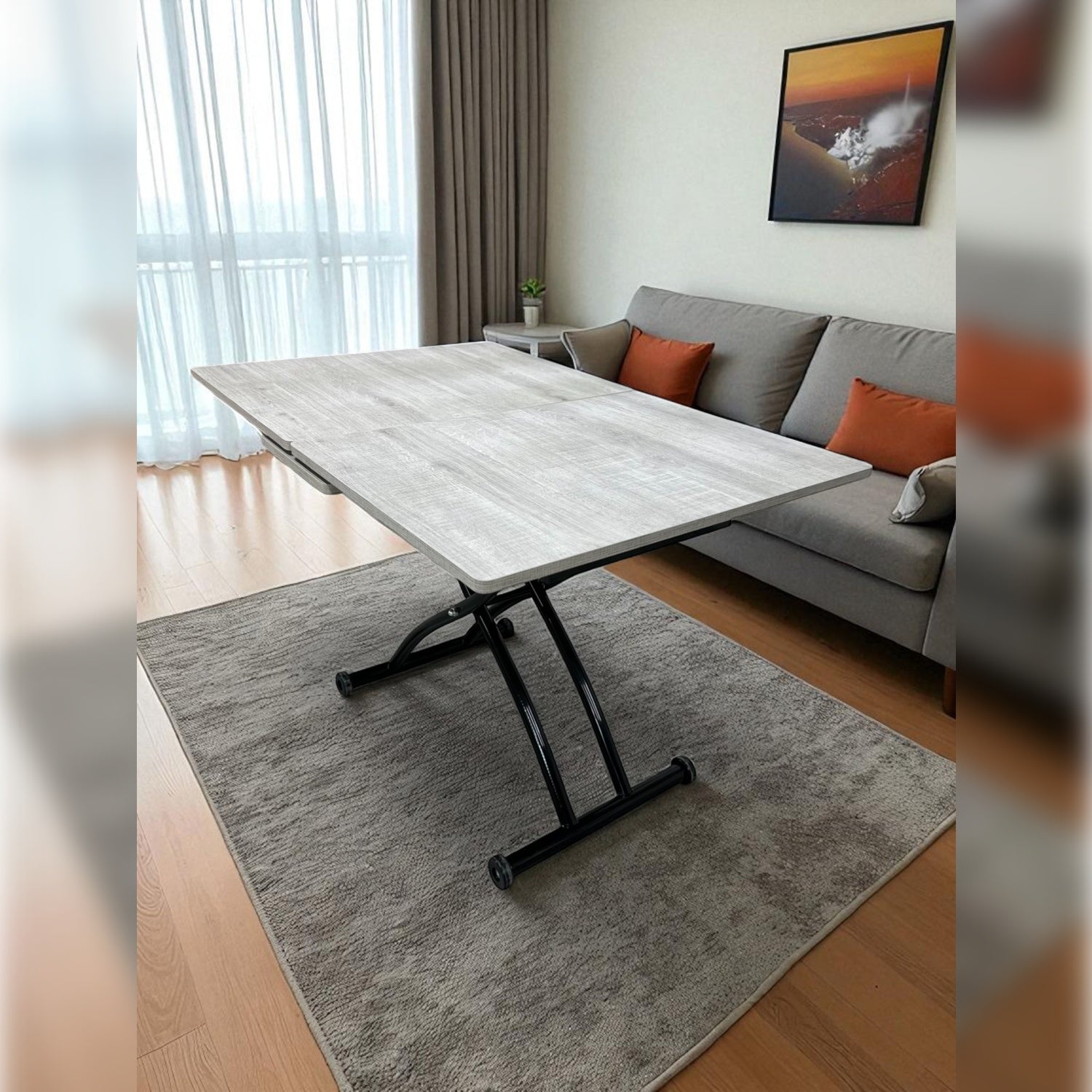 Extendable Square Smart Table | Lisbon MDF & Black