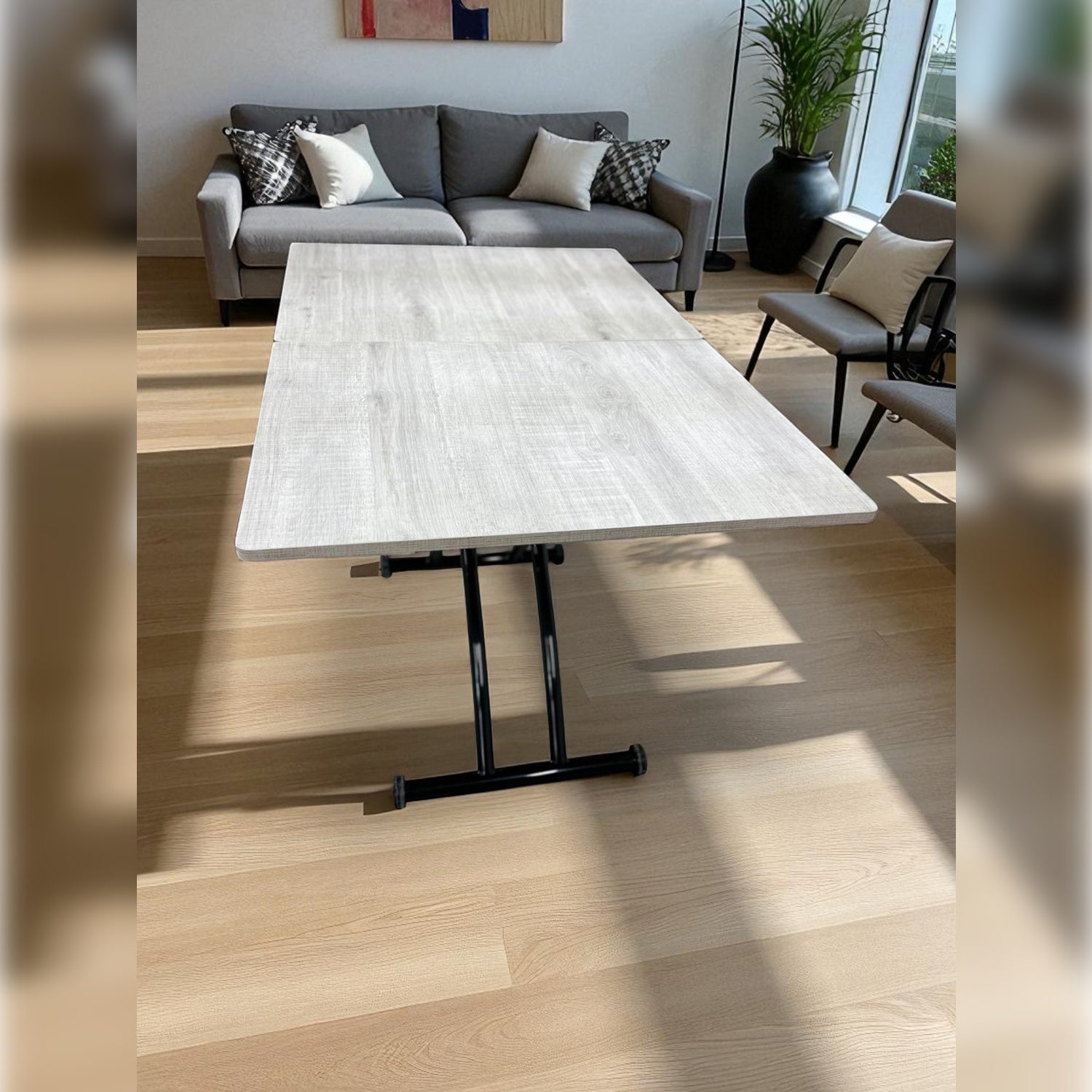 Extendable Square Smart Table | Lisbon MDF & Black