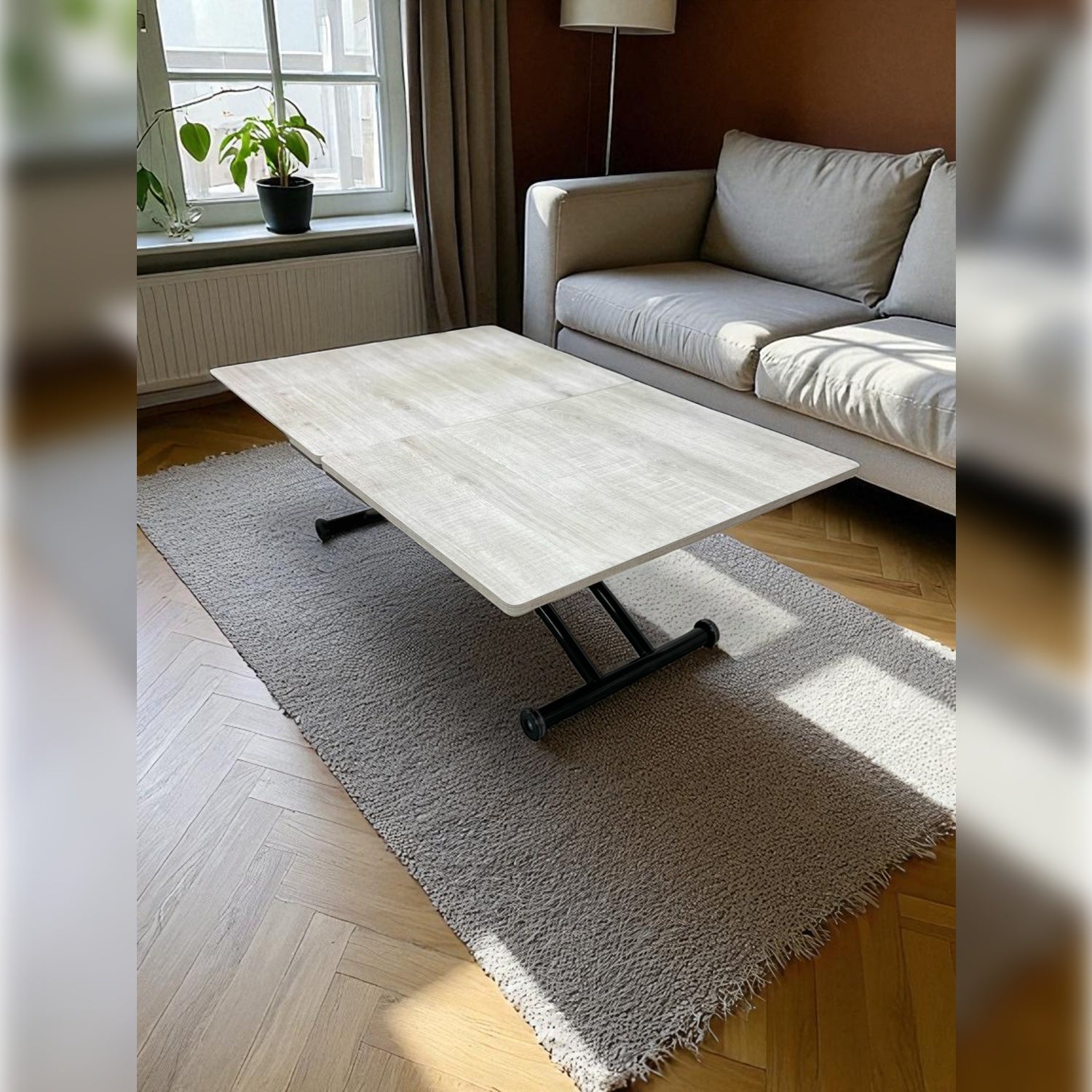 Extendable Square Smart Table | Lisbon MDF & Black