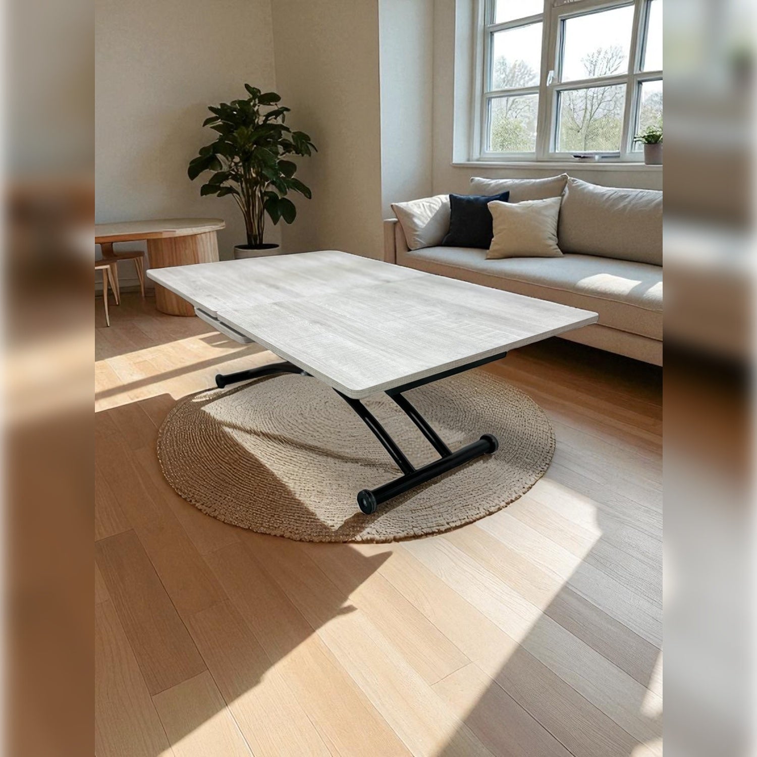 Extendable Square Smart Table | Lisbon MDF & Black