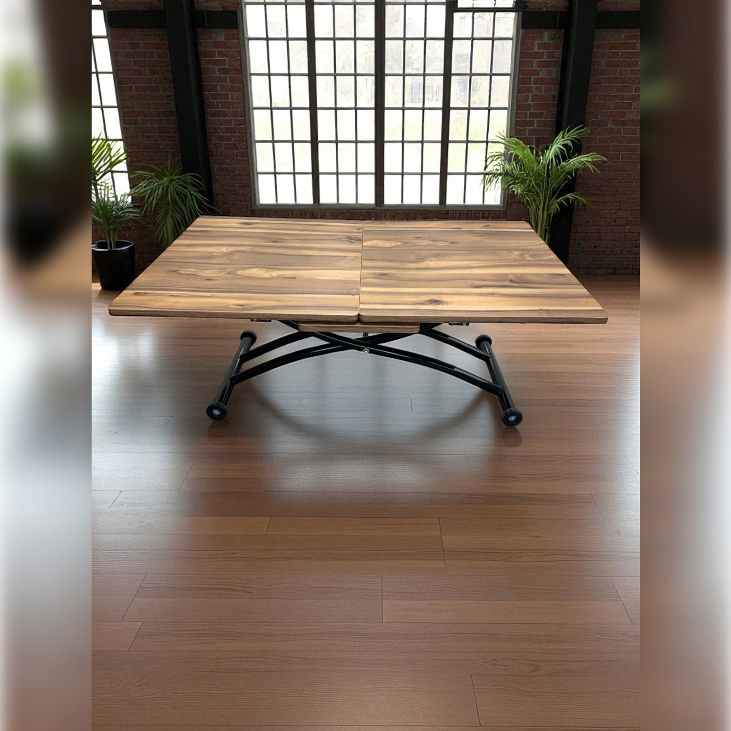 Center-Opening Square Smart Table | Urartu MDF & Black