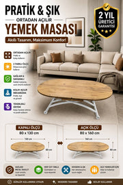 Oval Extendable Smart Table | EfesCam MDF & White