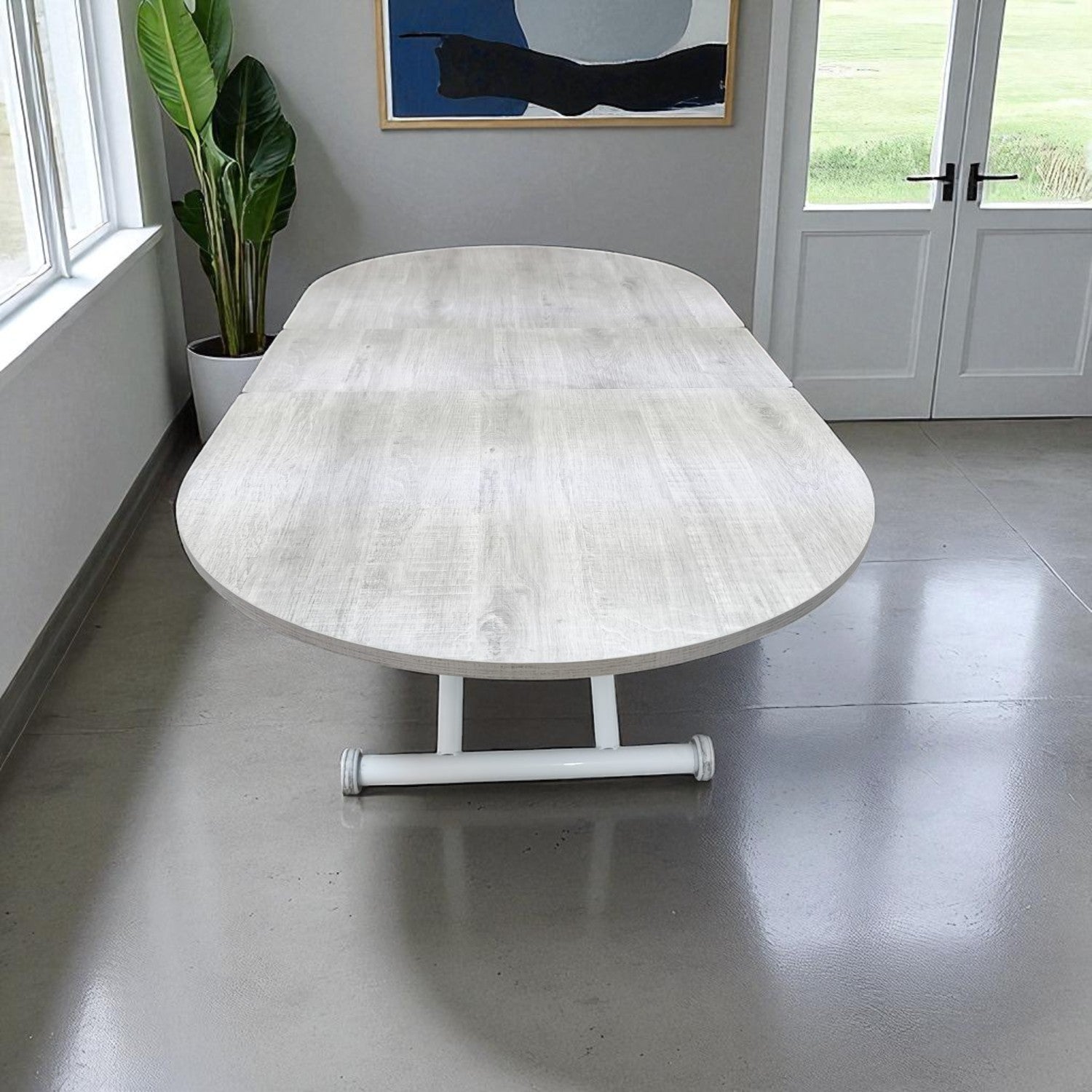 Oval Extendable Smart Table | Lisbon MDF & White