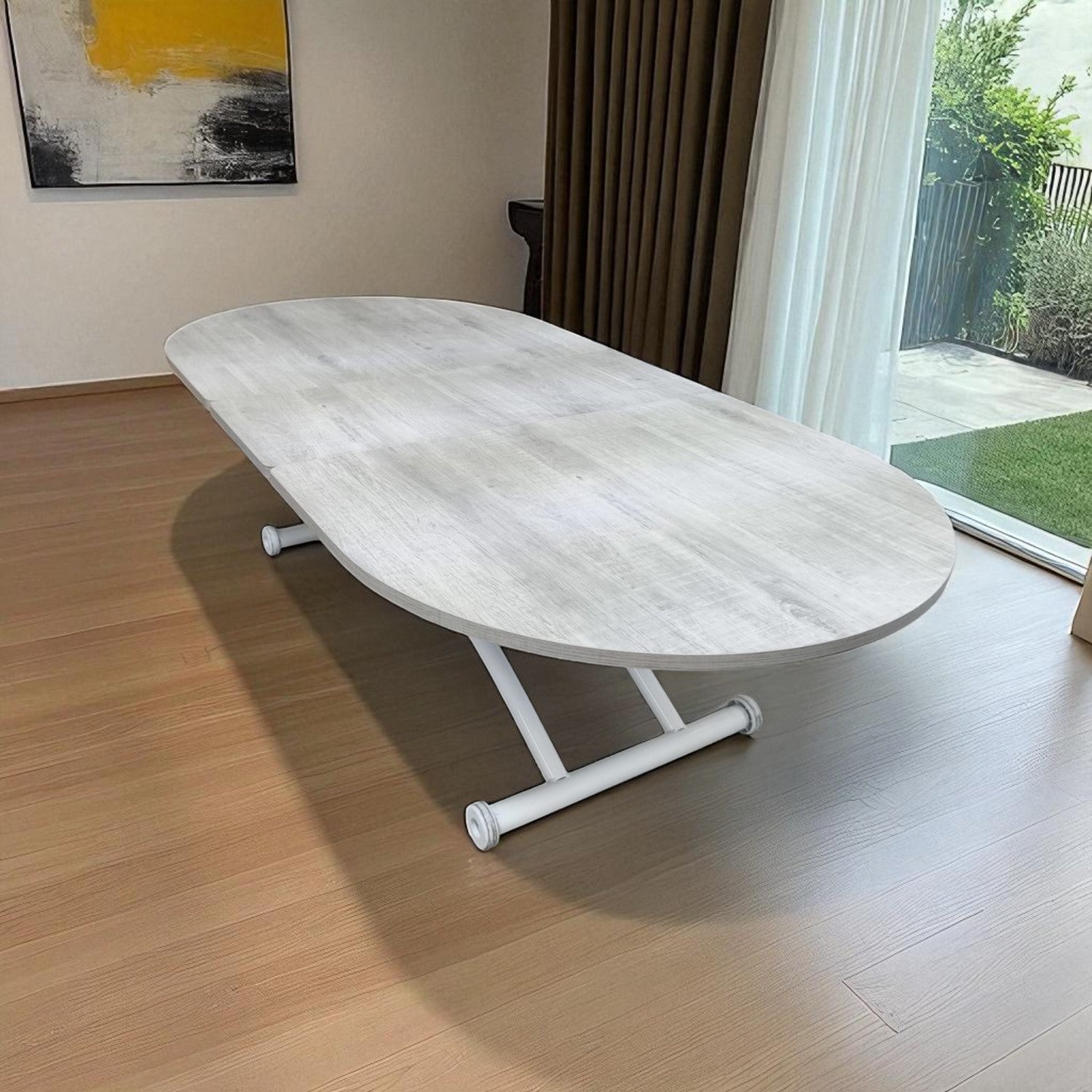 Oval Extendable Smart Table | Lisbon MDF & White