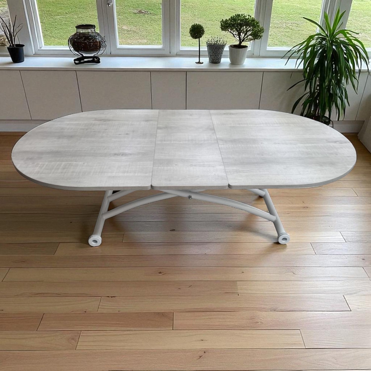 Oval Extendable Smart Table | Lisbon MDF & White