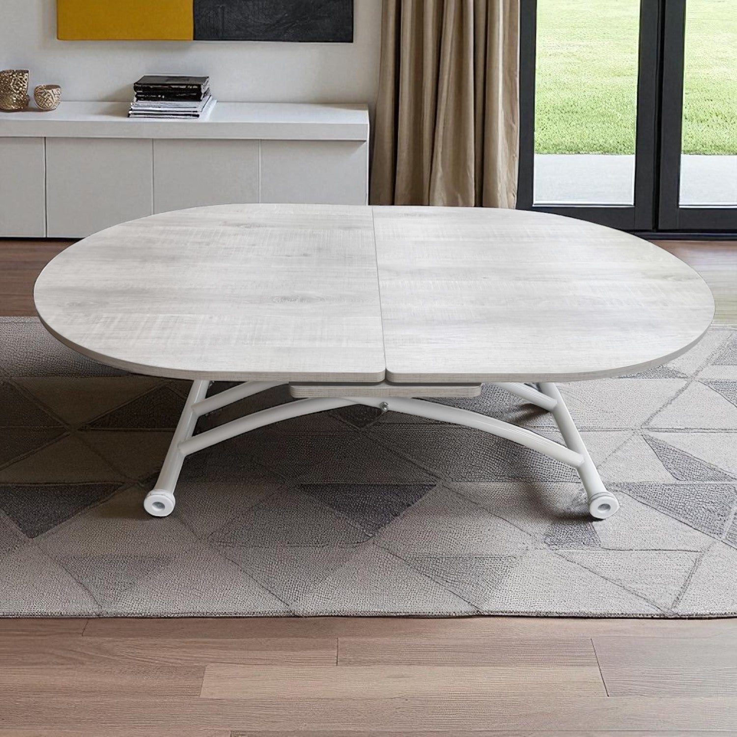 Oval Extendable Smart Table | Lisbon MDF & White