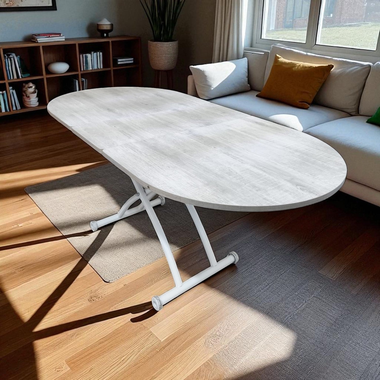 Oval Extendable Smart Table | Lisbon MDF & White