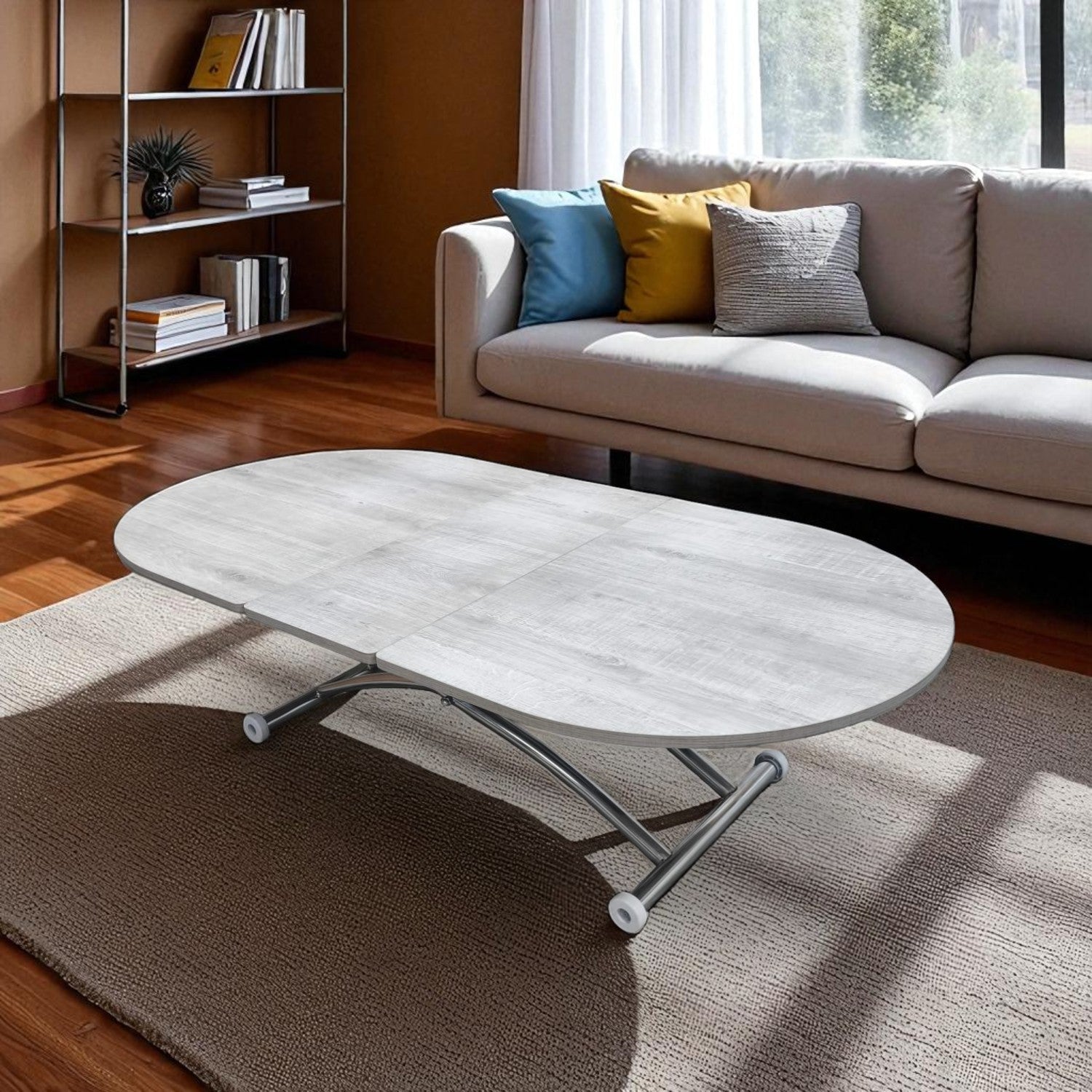 Oval Extendable Smart Table | Lisbon MDF & Chrome