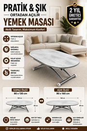 Oval Extendable Smart Table | Lisbon MDF & Chrome